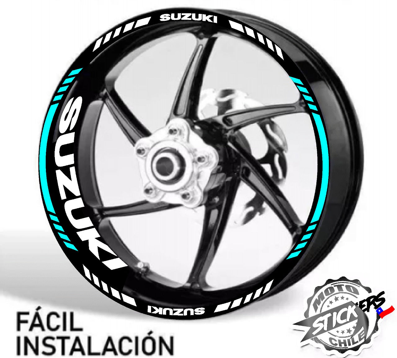 Kit stickers de rines reflectantes Suzuki