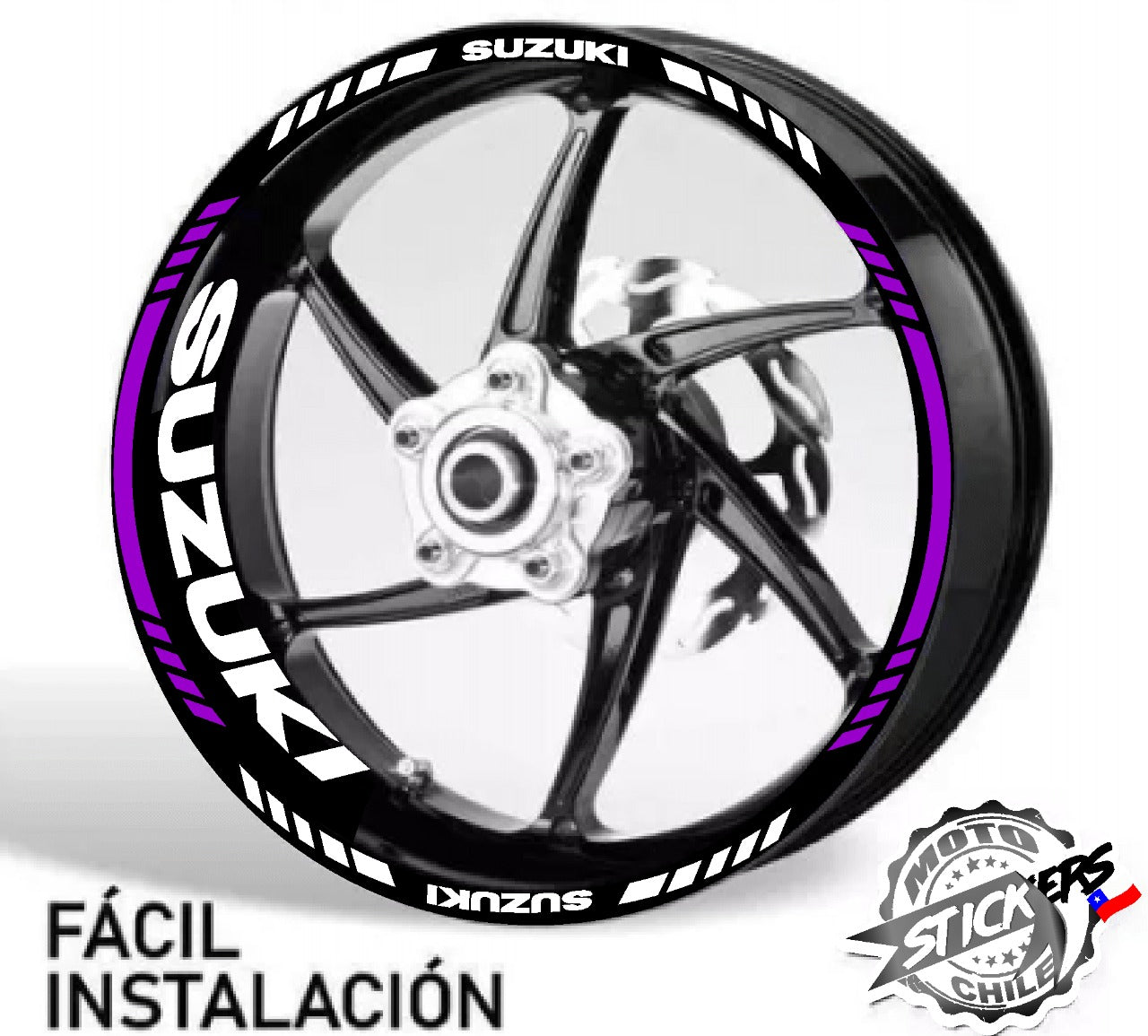 Kit stickers de rines reflectantes Suzuki