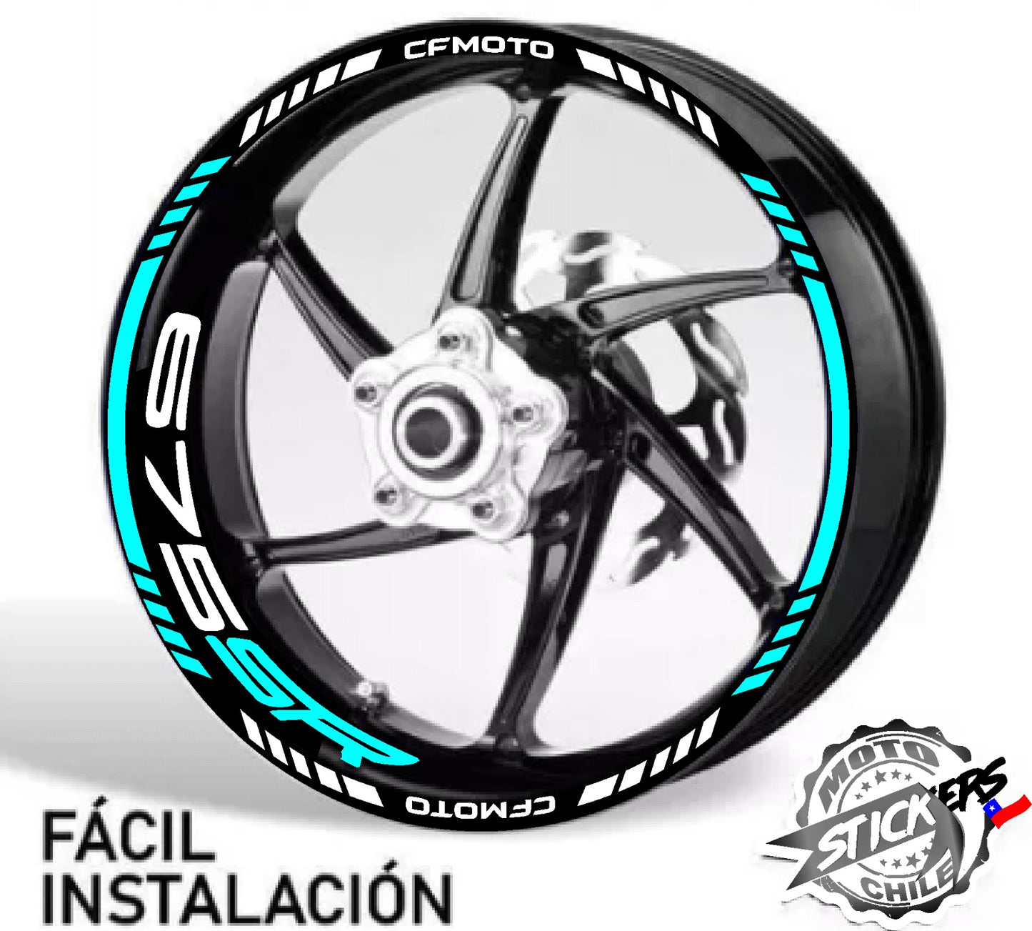 Kit stickers rines reflectantes SR CFMOTO