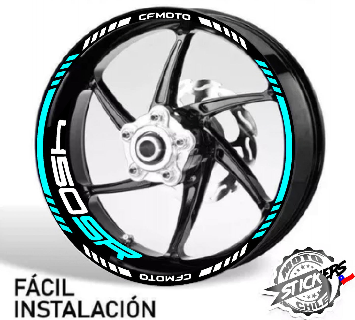 Kit stickers rines reflectantes SR CFMOTO