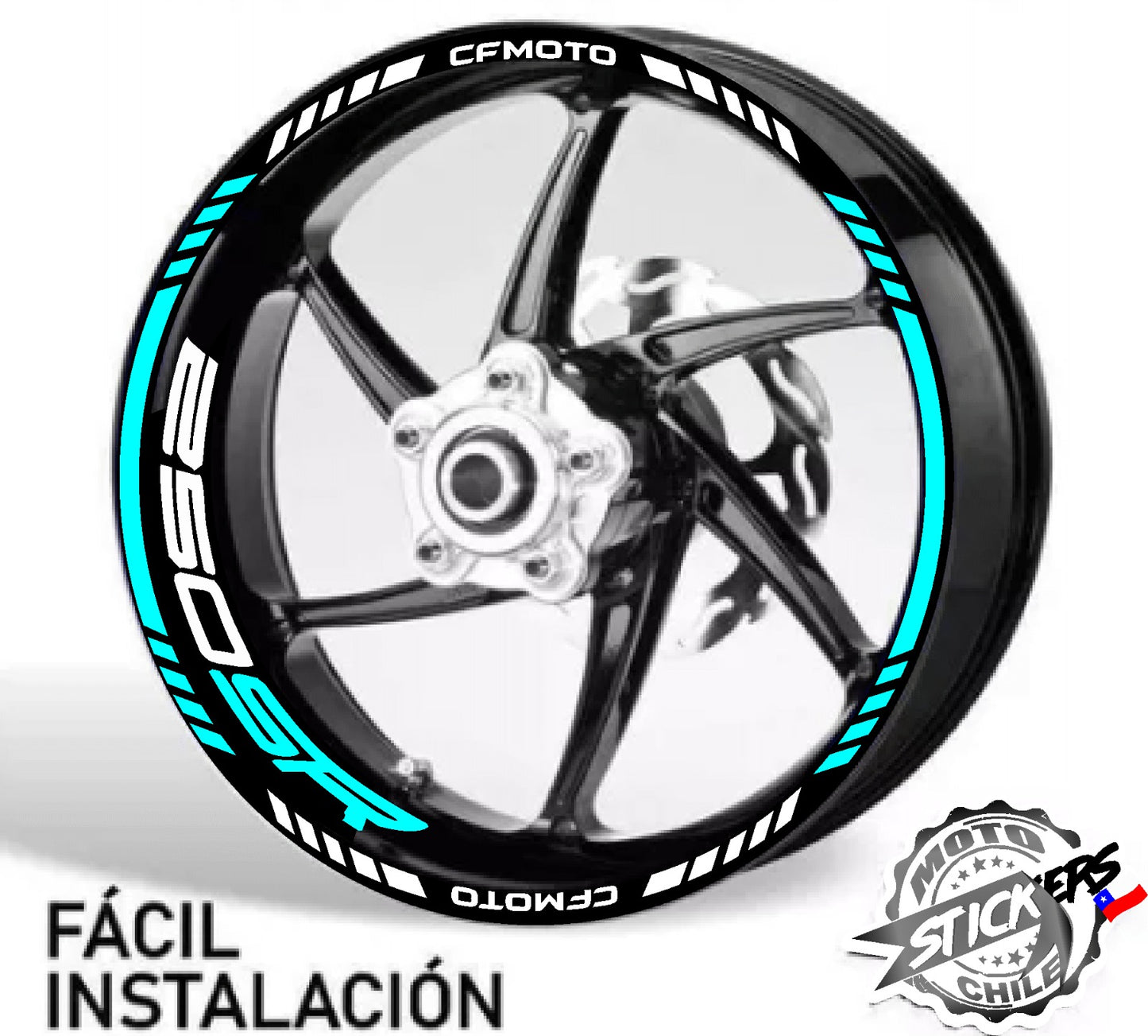 Kit stickers rines reflectantes SR CFMOTO