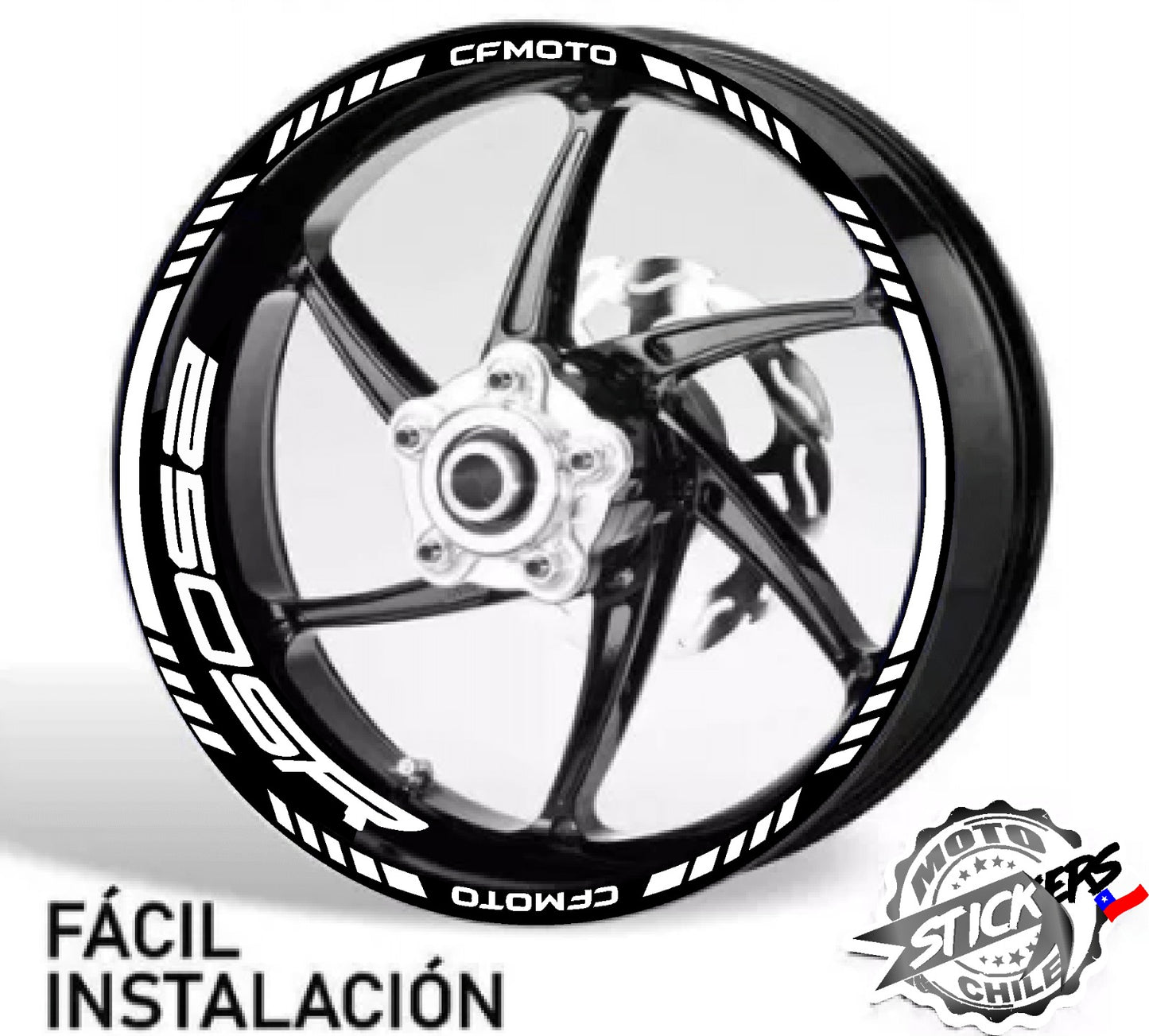 Kit stickers rines reflectantes SR CFMOTO