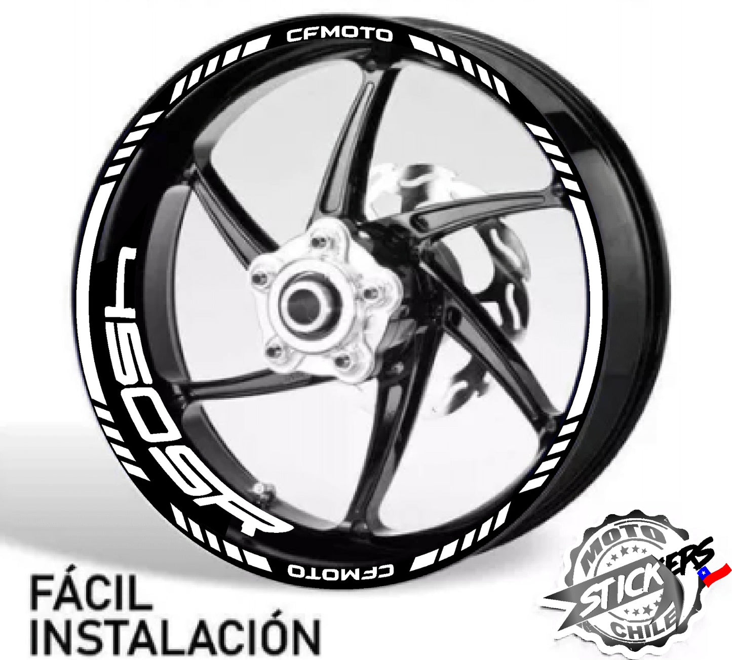 Kit stickers rines reflectantes SR CFMOTO