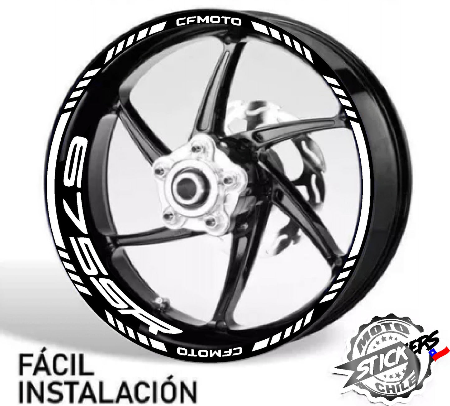 Kit stickers rines reflectantes SR CFMOTO