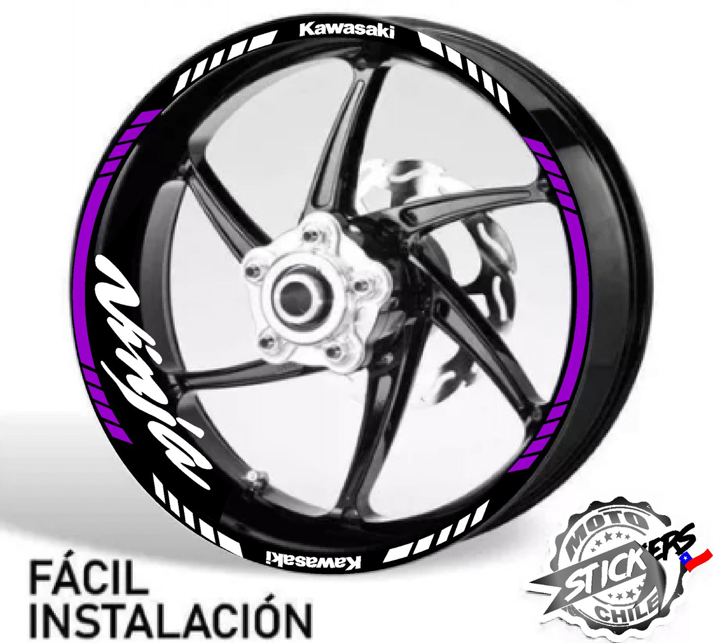 Kit stickers rines reflectantes Ninja