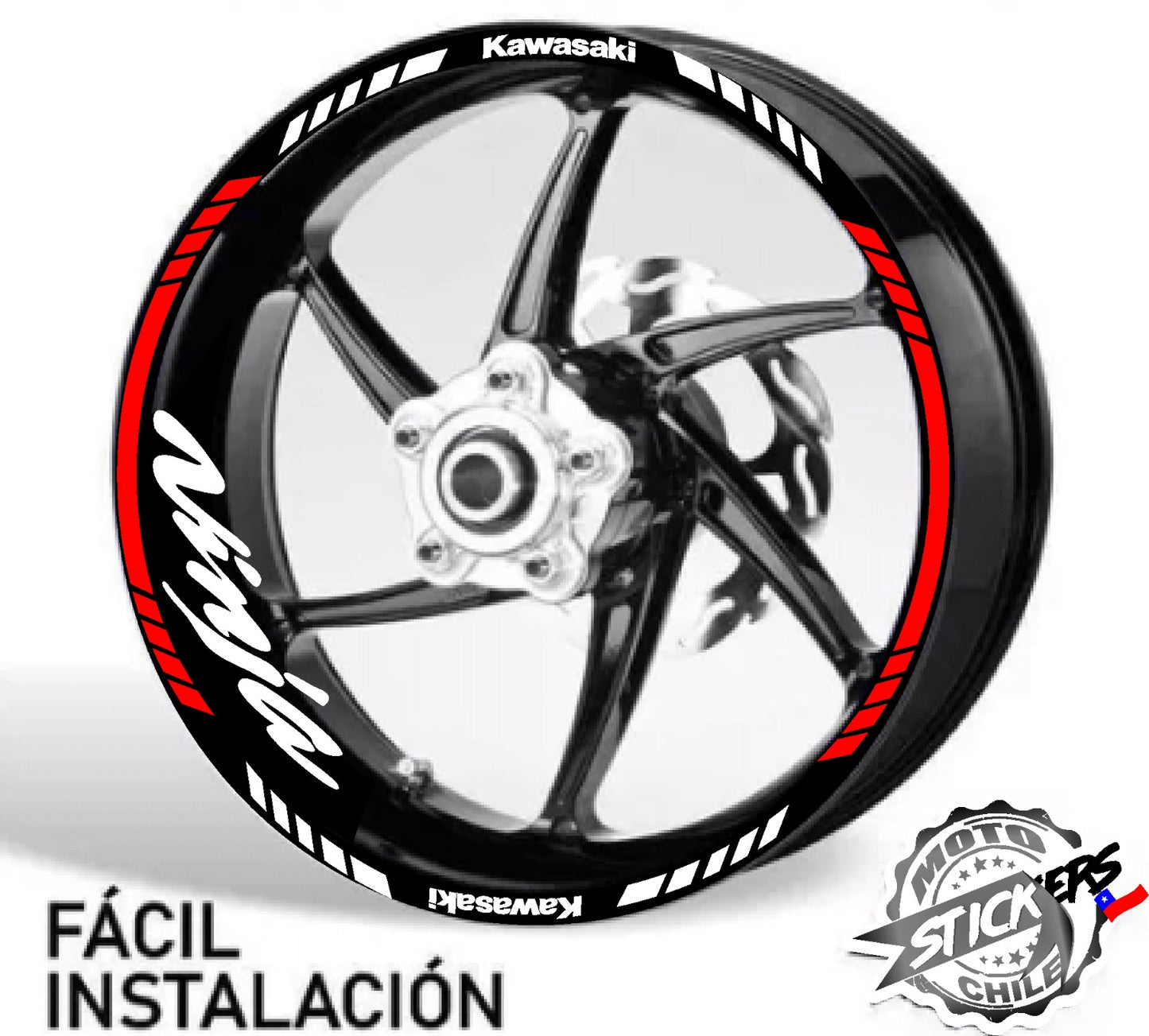 Kit stickers rines reflectantes Ninja