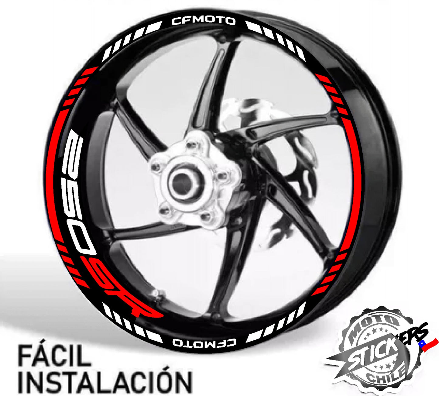 Kit stickers rines reflectantes SR CFMOTO